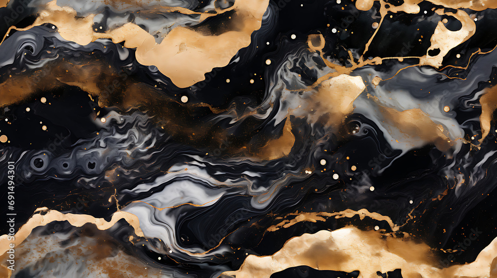 A closeup of epoxy liquid pattern, semi transparent with multiple depth ...