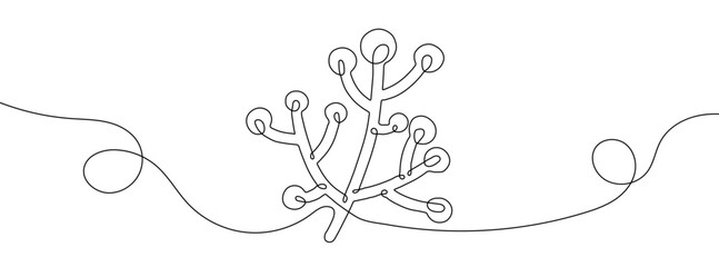 Wall Mural - continuous line drawing of flower. single line plant icon.
