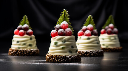 Wall Mural - cake with berries and mint