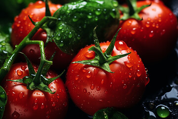 Poster - Tomato - Red and green abstract blending to capture juiciness.