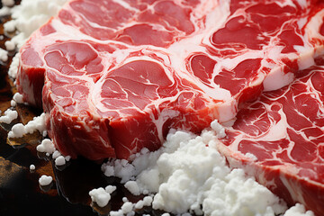 Wall Mural - Steak - Rich, abstract marbling in red and white.