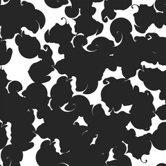 Wall Mural - Black and white spotted animal print of Dalmatian or cow. Vector background with animal print. Texture spots and dots of different shapes.