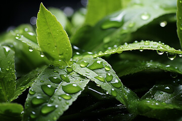 Leinwandbilder - Green tea - Soft, watery green abstract shapes with a Zen-like quality.