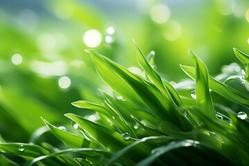 Leinwandbilder - Grass - Soft, sweeping green abstract lines.
