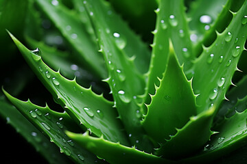 Leinwandbilder - Aloe Vera - Thick, green abstract forms with medicinal properties.