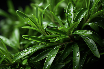 Poster - Rosemary - Needle-like abstract forms in a fragrant green.