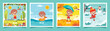 Four Seasons With Cartoon Kid