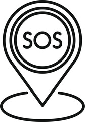 Poster - Sos location exit signal icon outline vector. Safety disaster. Prevention danger