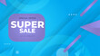 Blue and purple violet vector gradient mega super sale background. Vector super sale template design. Big sales special offer. End of season party background