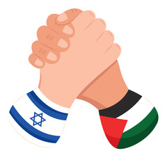 Canvas Print - israel and palestine peace and shaking hands