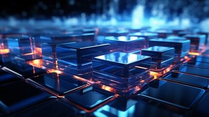 Poster - Futuristic Digital Network Structure. Generative ai