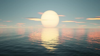 Wall Mural - timelapse clouds on sunset sky and wave sea beach abstract background. nature and summer concept. 3d
