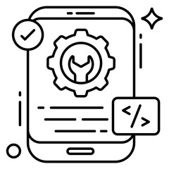 Unique design icon of mobile development 