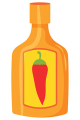 Sticker - hot chilli pepper sauce bottle