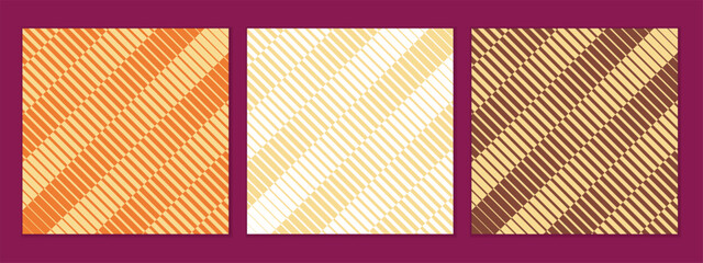 Poster - abstract seamless set of cream diagonal illusion line pattern perfect for banner poster.