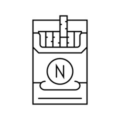 cigarette nicotine line icon vector. cigarette nicotine sign. isolated contour symbol black illustration