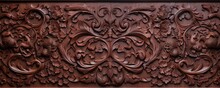 Rich Antique Carved Wood Design, Textured Background