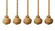 Five Ropes with a Knot in the Middle isolated on transparent background 