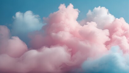 Soft pastel background with colorful cotton candy - whimsical, sweet treat