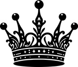 Fototapeta Na sufit - Crown Silhouette Isolated On White Background