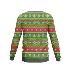 Wall Mural - Here are the back of Funny ugly Christmas sweater design with colorful Christmas textures