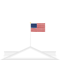 Wall Mural - US flag, American flag icon isolated on transparent background