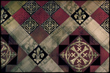 A church floor tiles abstract with fleur de lis and cross patterns