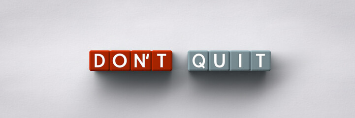 Wall Mural - 3d cubes with the words don't quit