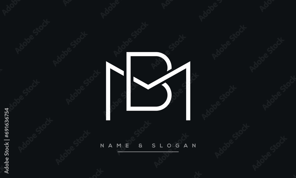 Mb Script Letters Alphabet letters MB or BM logo monogram Stock Vector | Adobe Stock