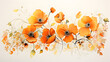 Aquarell Blumen, Orange