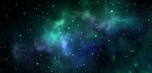 Wall Mural - cosmic illustration. beautiful colorful space background. watercolor cosmos