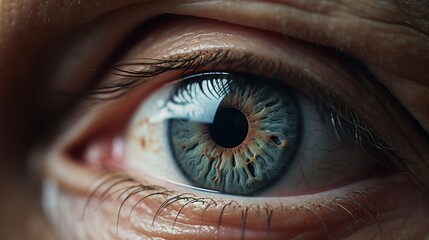 Canvas Print -  a close up of a person's eye with the iris of an eye showing the structure of the eye and part of the iris of the eye visible part of the eye.