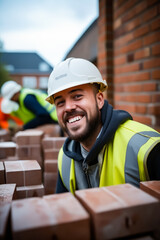 Sticker - Man in hard hat and safety vest smiling.