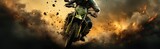 Fototapeta Niebo - jadący motocros cros enduro motocykl, wyścigi 