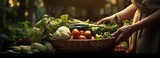 Fototapeta  - koszyk świeżych warzyw i owoców