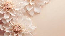 An Artistic Abstract Background Featuring Stylized Floral Elements In A  Beige Color Scheme, Embodying Minimalist Design With Ample Negative Space For Adding Text.