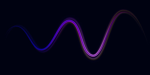 Fototapete - Neon color glowing lines background, high-speed light trails effect. Futuristic dynamic motion technology.