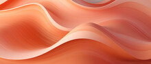 Abstract Background In Pink And Peach Fuzz Shades, Wavy Banner For Your Design. The Color Of 2024.