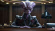 An alien is in court.