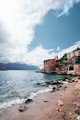 Wall Mural - Balaklava Bay, Ukraine. Landscape with sea rock shore.