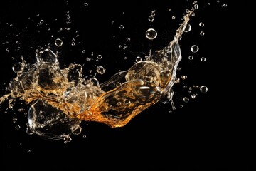 Canvas Print - A captivating image of a splash of liquid against a black background. Perfect for adding a dynamic touch to various design projects