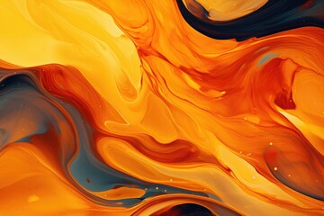 Poster - A detailed close-up view of an orange and black painting. Suitable for various artistic and decorative purposes