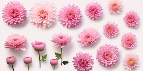 Canvas Print - A bunch of pink flowers on a white surface. Perfect for adding a touch of elegance to any project