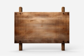 Poster - A wooden sign on a stand against a white background. Suitable for various uses