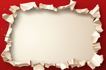 Poster - A torn piece of paper on a vibrant red background. Perfect for adding a distressed or grungy effect to design projects