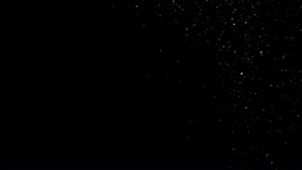 Wall Mural - Dust Particles Floating On Black Background. Dynamic Dust Particles Randomly Float In Space. Glittering Dust Particles With Bokeh on 4K Slow motion.