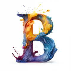 Letter B MADE WITH EXPLOSIONS OF PAINT TEXTURE