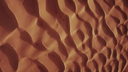 Wall Mural - aerial top view on sand dunes in sahara desert, africa, 4k