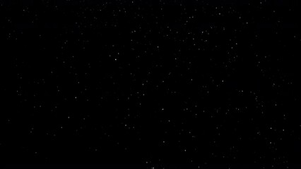 Wall Mural - Huge falling VFX dust particles Floating On Black Background. Dynamic Dust Particles Randomly Float In Space. Shimmering Glittering Dust Particles