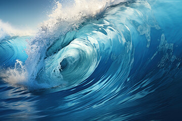 Poster - cascading waves, a rhythmic dance of liquid grace, echoing the timeless heartbeat of the ocean. conc
